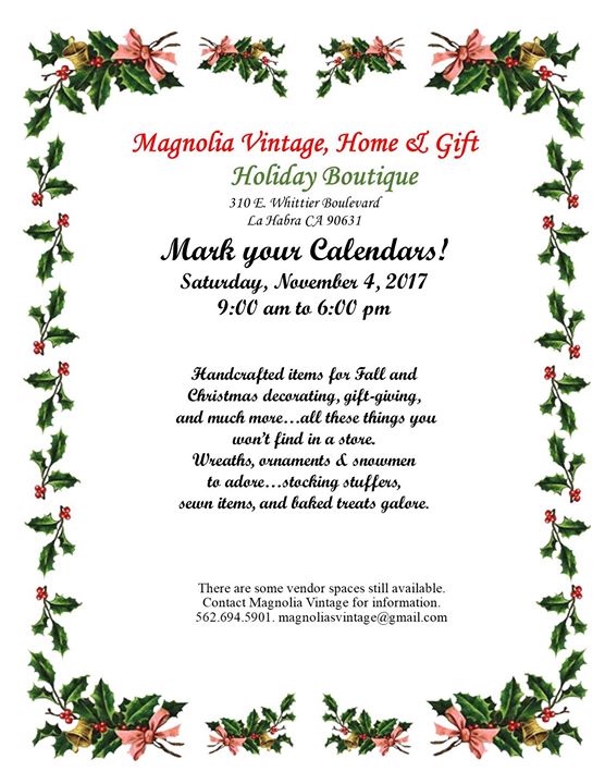 Holiday Boutique At Magnolia Vintage Home Gift In La Habra La Habra