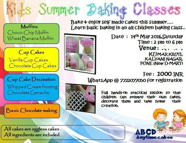 Kids Summer Baking Classes At Kumar Kruti Kalyani Nagar Pune