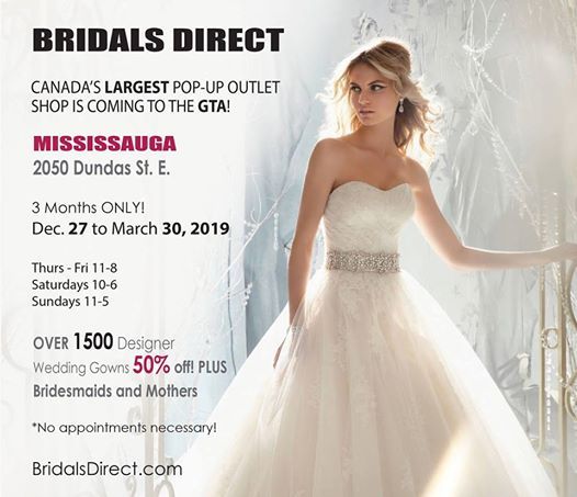 Gta Pop Up Outlet Shop Wedding Dress Sale At 2050 Dundas St E