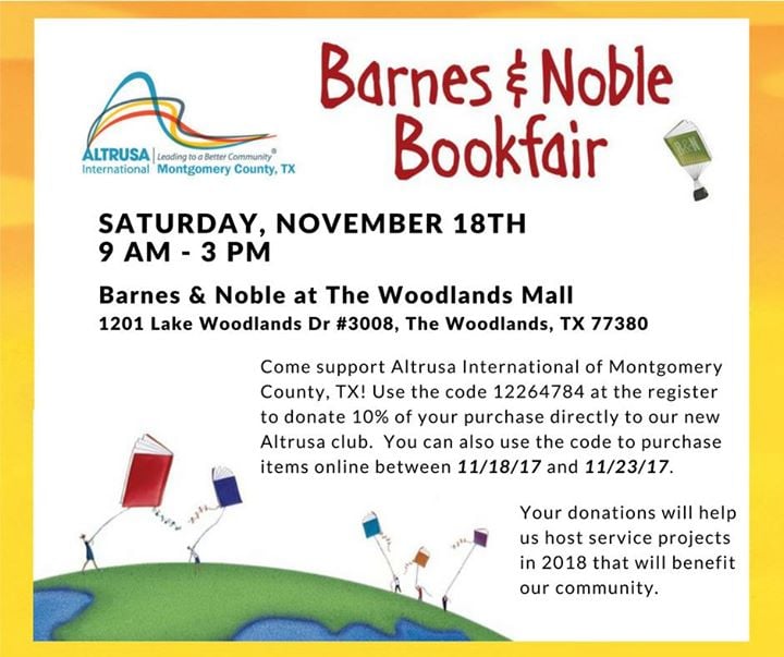 Altrusa Barnes Noble Bookfair The Woodlands