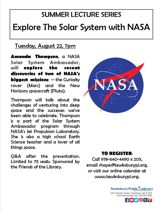 Summer Lecture Series Explore The Solar System With Nasa At