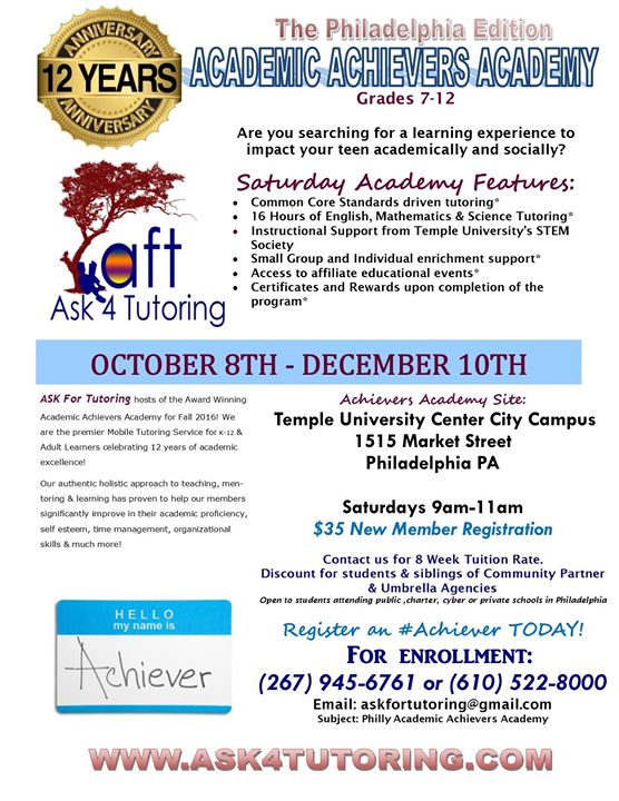 The Philadelphia Edition Academic Achievers Academy At Temple