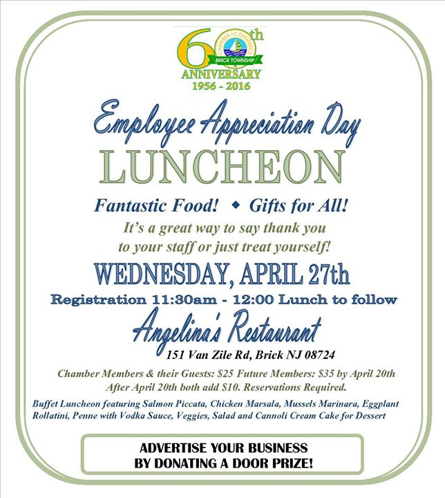 Employee Appreciation Day Luncheon at Angelina's Restaurant, Brick Township