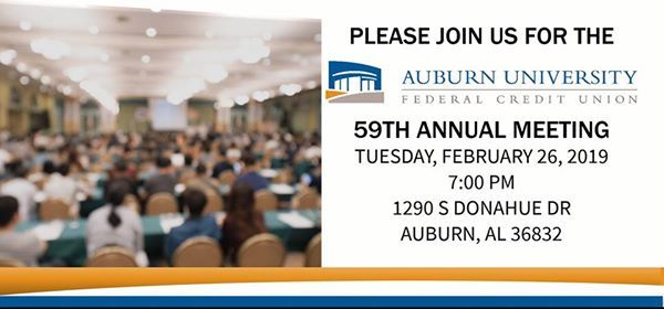 Auburn University Credit Union >> Aufcu 59th Annual Meeting At Auburn University Federal Auburn University Credit Union >> Aufcu 59th Annual Meeting At Auburn University Federal