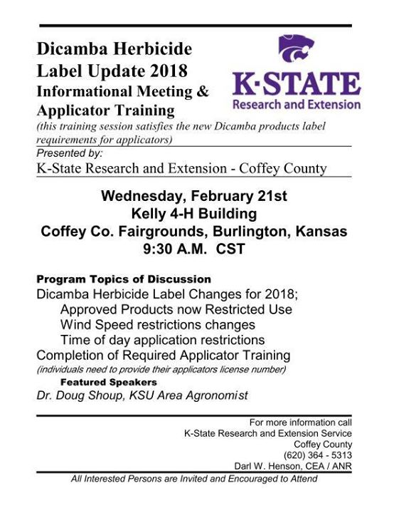dicamba herbicide label update