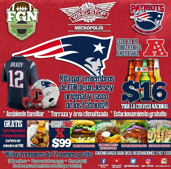 Super Bowl LI Sede Americana Lets Go Patriots at Wingstop Monterrey
