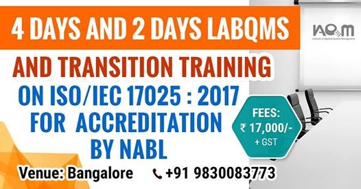 training on iso iec 17025 2017 at bangalore india