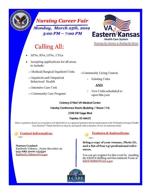 Va Topeka Ks >> Va Eastern Kansas Nursing Career Fair At Topeka Va Medical Center Va Topeka Ks >> Va Eastern Kansas Nursing Career Fair At Topeka Va Medical Center