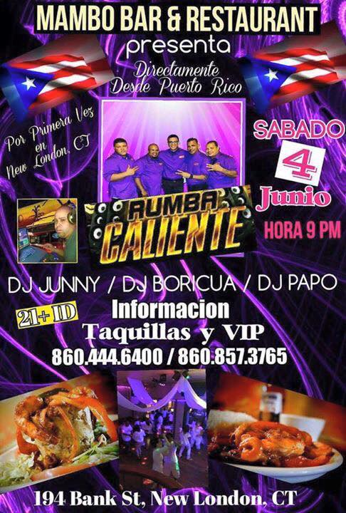 Rumba Caliente En New London Ct At Mambo Bar Restaurant New London