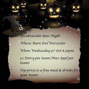Barn Owls Spooktacular Quiz At The Barn Owl Worcester