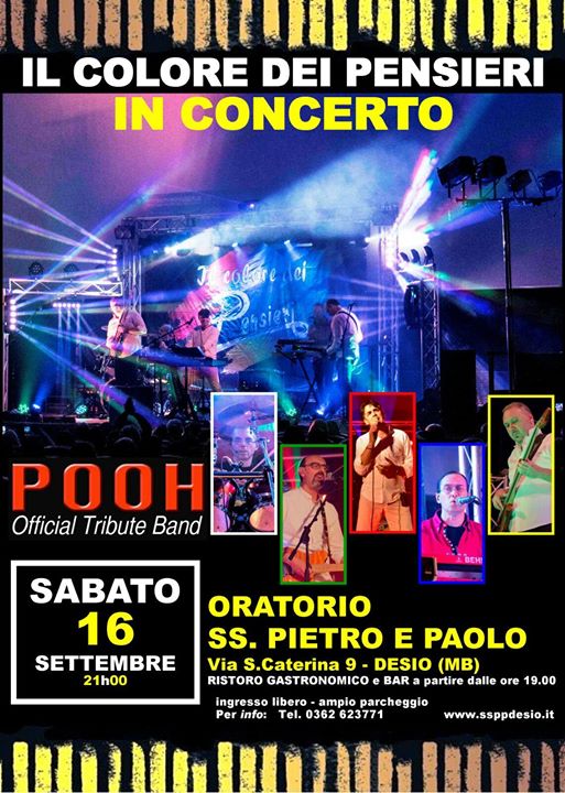 Il Colore Dei Pensieri In Concerto Pooh Tribute Band At