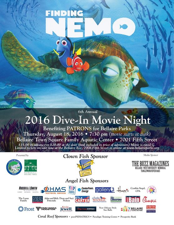 Dive-In Movie Night, Bellaire Town Square Family Aquatic Center, 18 ...