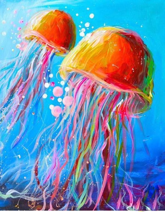 Friday Night Sip N Paint “Jellyfish”, Hellstead Manor, Hallstead, July 19 2019 AllEvents.in