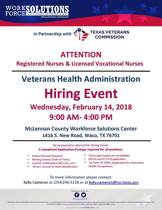 veterans health administration hiring event at workforce solutions sf 15 form va