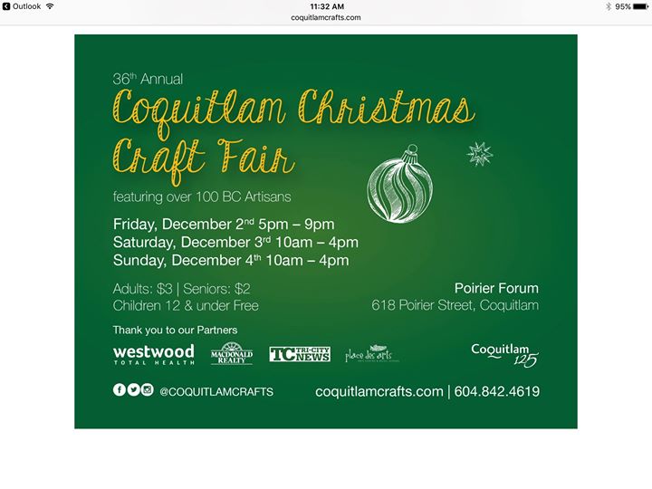 Coquitlam Christmas Craft Fair at Poirier Forum, Coquitlam