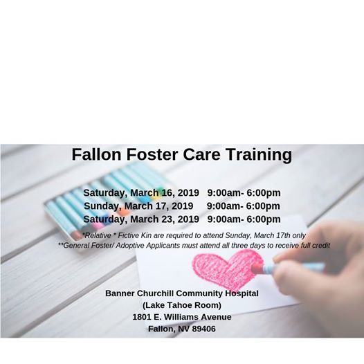 Fallon Foster Care Training At Banner Churchill Community Hosp Nevada