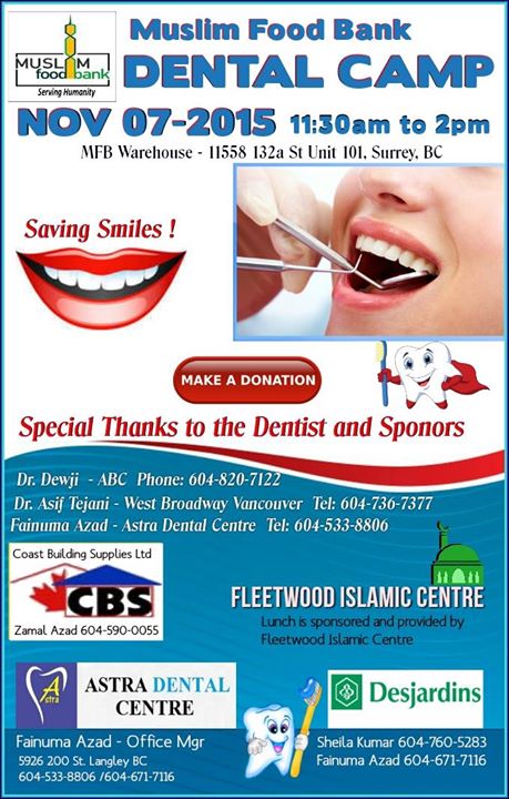 Muslim Food Bank Annual Free Dental Camp Surrey