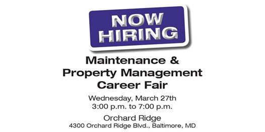 Career Fair Maintenance Property Management At 4300 Orchard