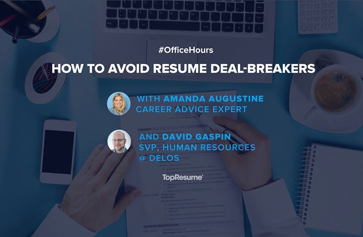 Facebook Live Chat How To Avoid Resume Deal Breakers At TopResume