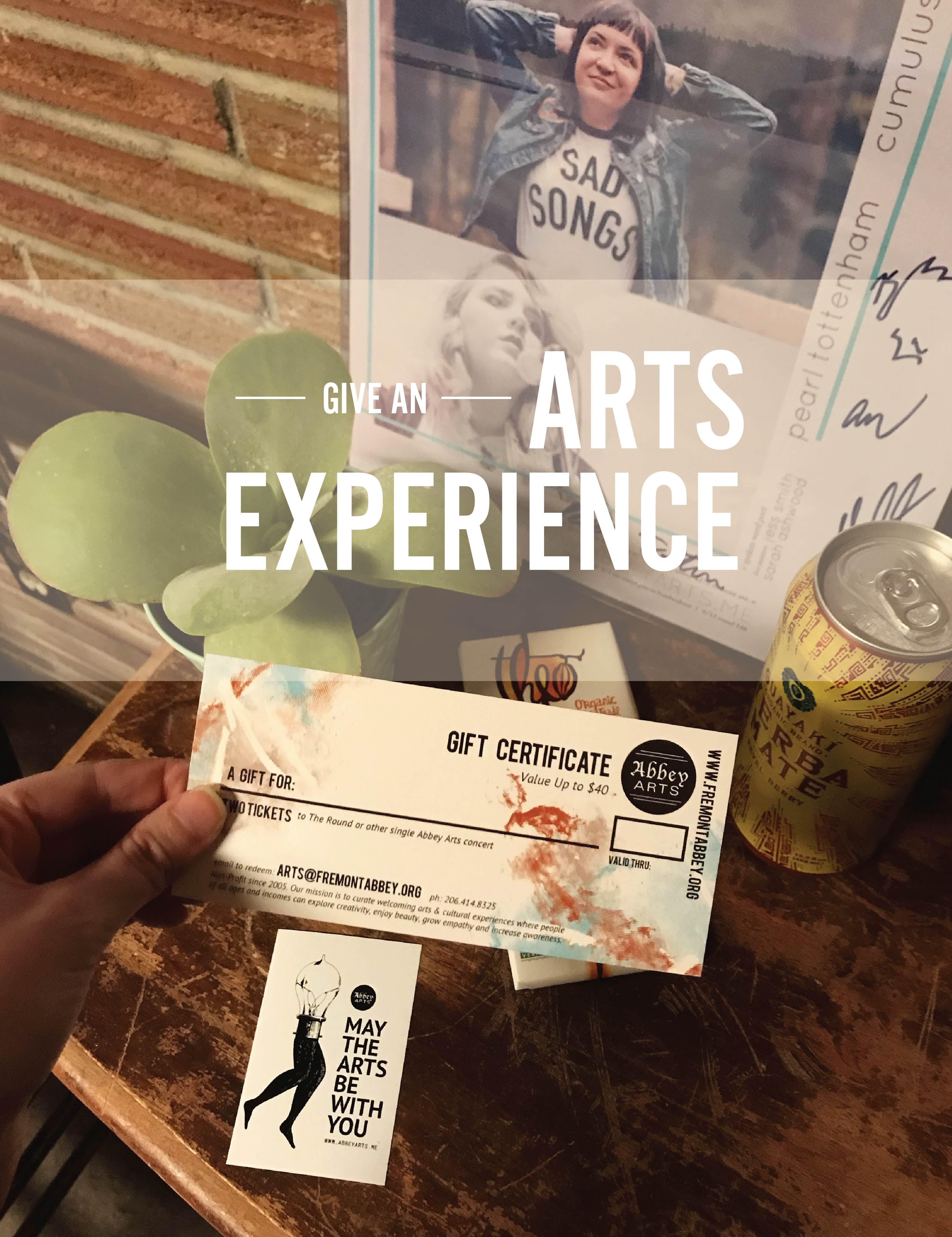 Arts Experience Gift Certificate Concert Tickets Arts Experience Gift Certificate Concert Tickets