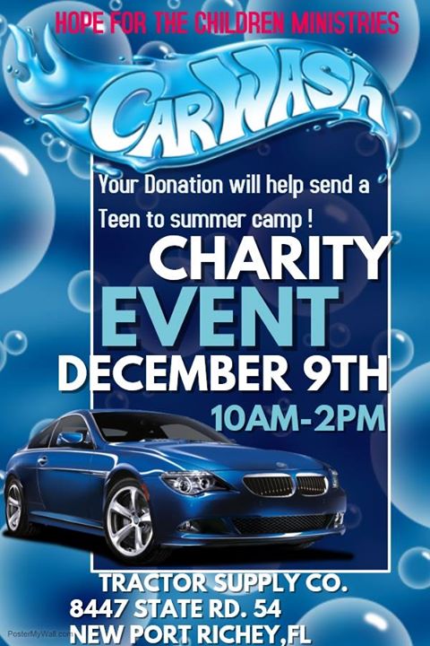 Charity Car Wash At Tractor Supply 8447 Sr 54 New Port Richey Fl