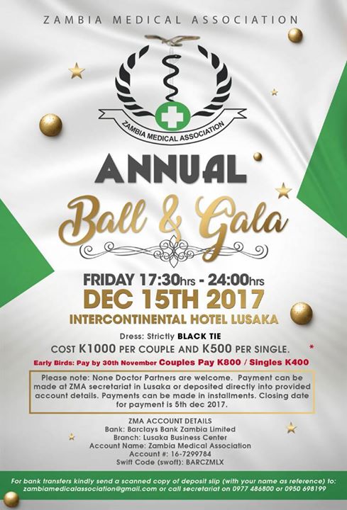 Zma Annual Ball And Awards Gala At Intercontinental Lusaka Lusaka