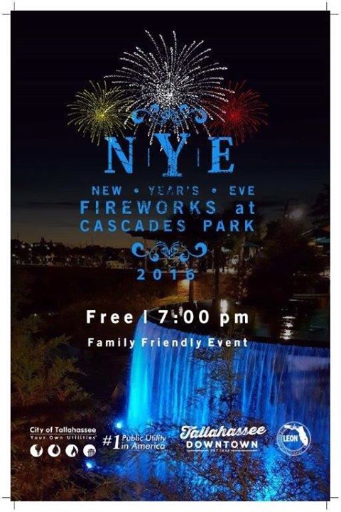 Tallahassee Downtown New Years Eve 2016 at Cascades Park, Tallahassee