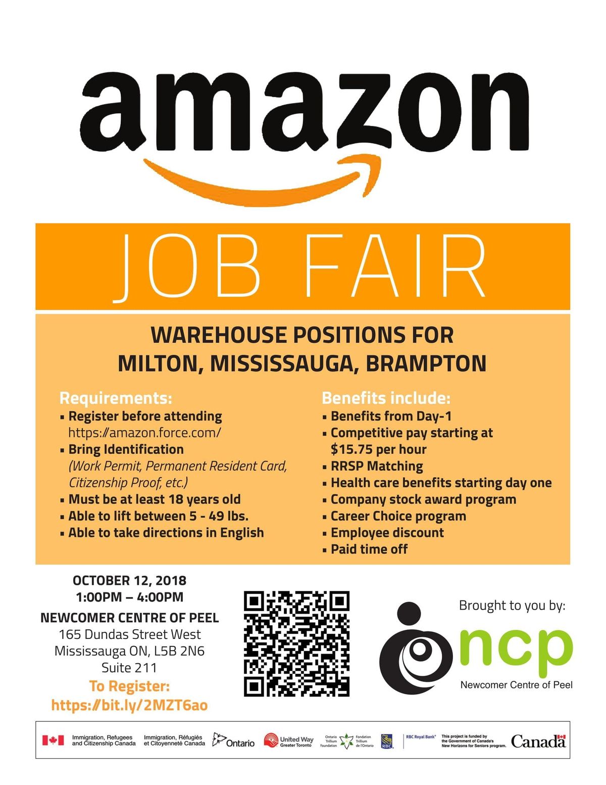 amazon job fair at newcomer centre of peel mississauga amazon career choice