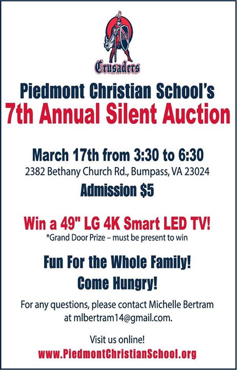7th Annual Not So Silent Auction At Piedmont Christian School Bumpass