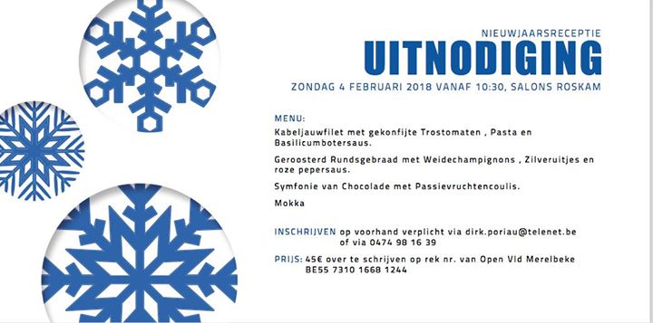 Nieuwjaarsreceptie Open Vld Merelbeke at Salons Roskam ...