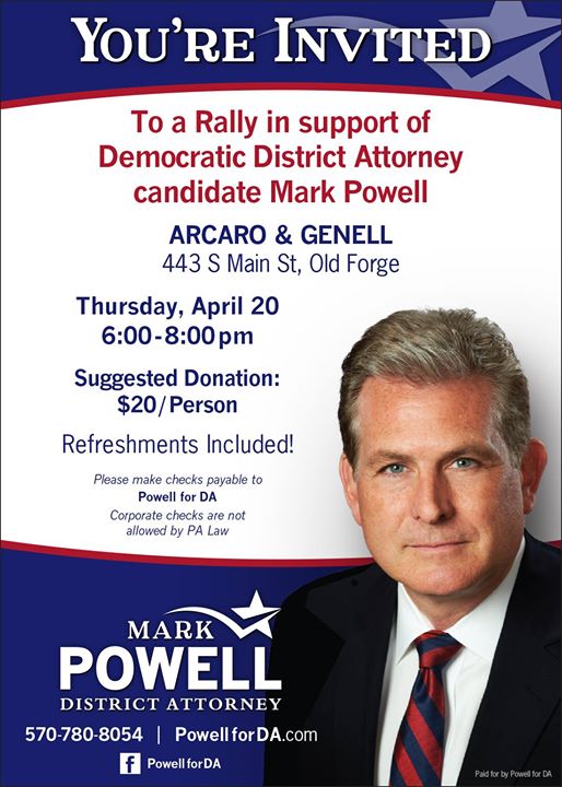 Rally For Democratic District Attorney Candidate Mark Powell At