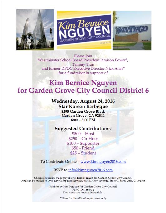 Kim Bernice Nguyen For Garden Grove City Council District 6 At