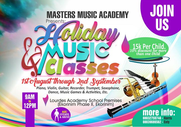 Holiday Music Classes At The Masters Music Academy Calabar