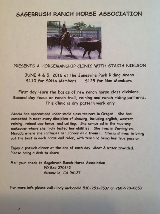 Stacia Nielson Horsemanship Clinic At Janesville Park Janesville