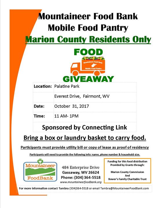 Mountaineer Food Bank Coming To Marion County At Palatine Park