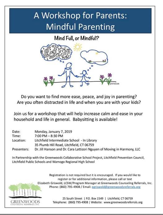 A Parent Workshop Mindful Parenting At Litchfield Intermediate