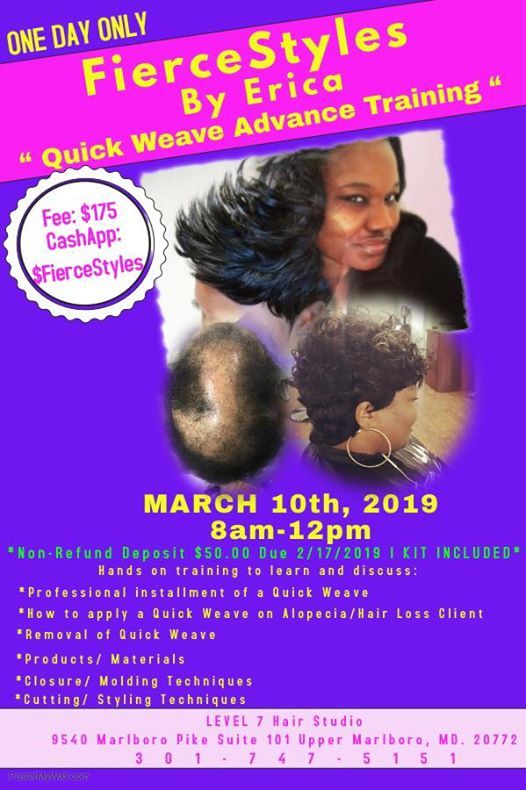 Quick Weave Advance Training Class At Level 7 Hair Studio Maryland
