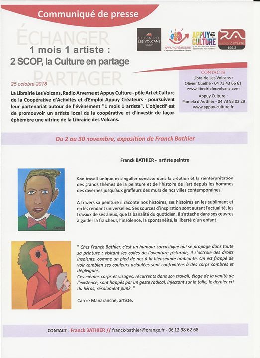 franck bathier 1mois 1 artiste at librairie les volcans80 bd