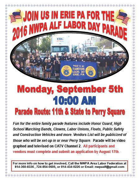 2016 NWPA ALF Labor Day Parade at Erie, PA, Erie