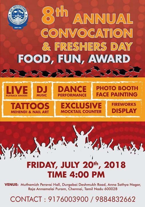 8th Annual Convocation Freshers Day 2018 At Muthtamil Peravai