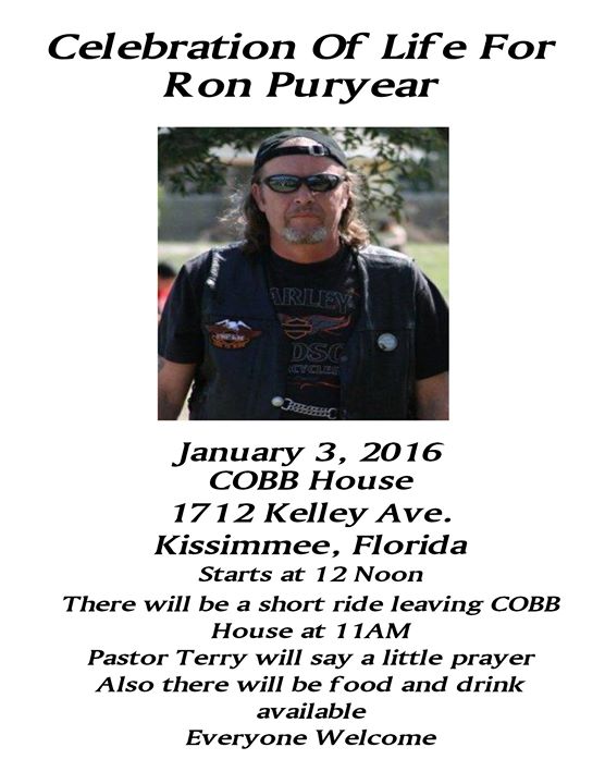 Celebration of Life for Ron Puryear at Chapter One of C.O.B.B. Society