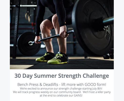 30 Day Summer Strength Challenge Bench Press And Deadlifts At