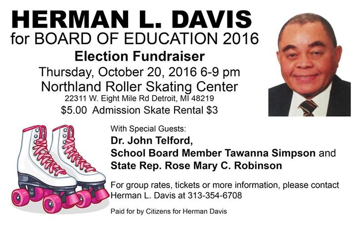 Vote Herman Davis Party at Northland Skating Rink | Detroit