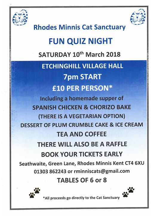 Quiz Night At Etchinghill Village Hall Kent