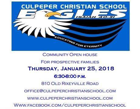 Open House At Culpeper Christian School Culpeper