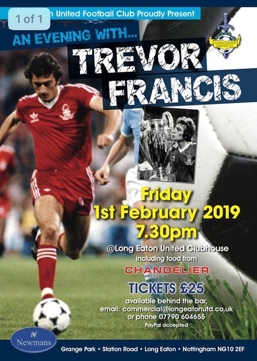 An Evening With Trevor Francis Beeston Long Eaton United Football Clublong Grange Pk Ng10 2ef Nottingham Kingdom Beeston
