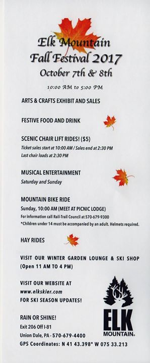 Fall Festival 2017 At Elk Mountain Ski Resort Inc Union Dale