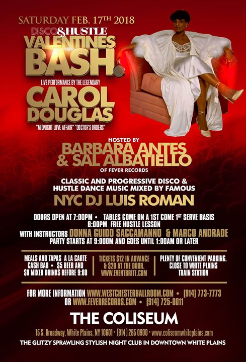 Disco Hustle Valentines Bash W Carol Douglas At Coliseum White