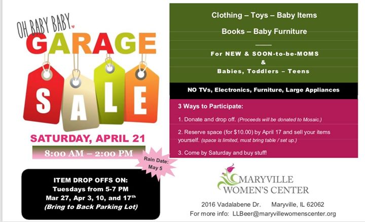 Oh Baby Baby Garage Sale At Maryville Women S Center Maryville