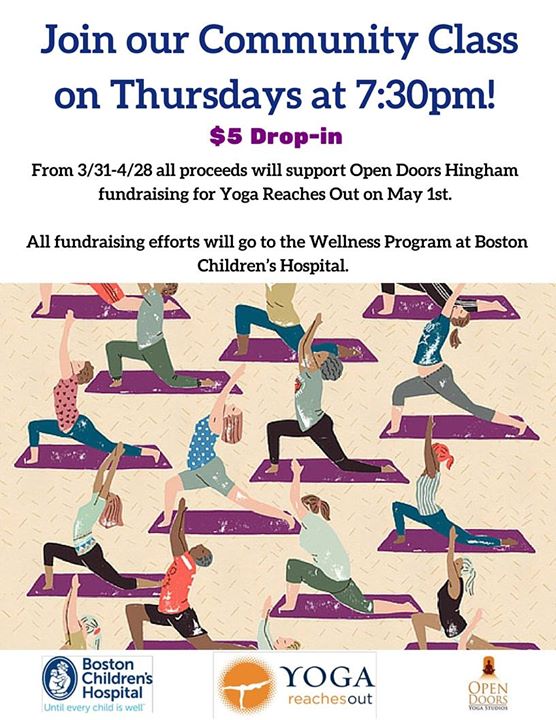 Yoga Reaches Out Fundraiser At Open Doors Yoga Studios Hingham
